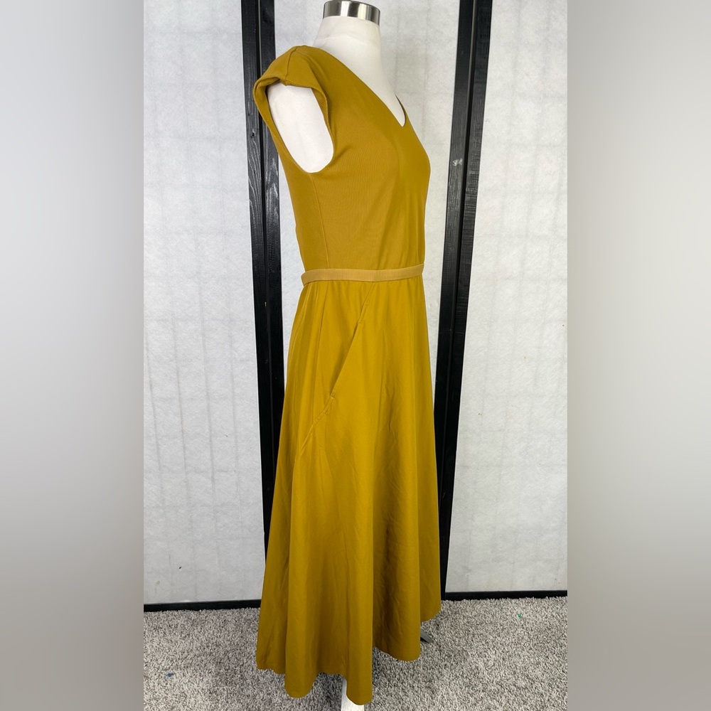 Gorgeous ATHLETA Ryder Dress Brass Yellow Gold Sz Medium - Picture 6 of 11